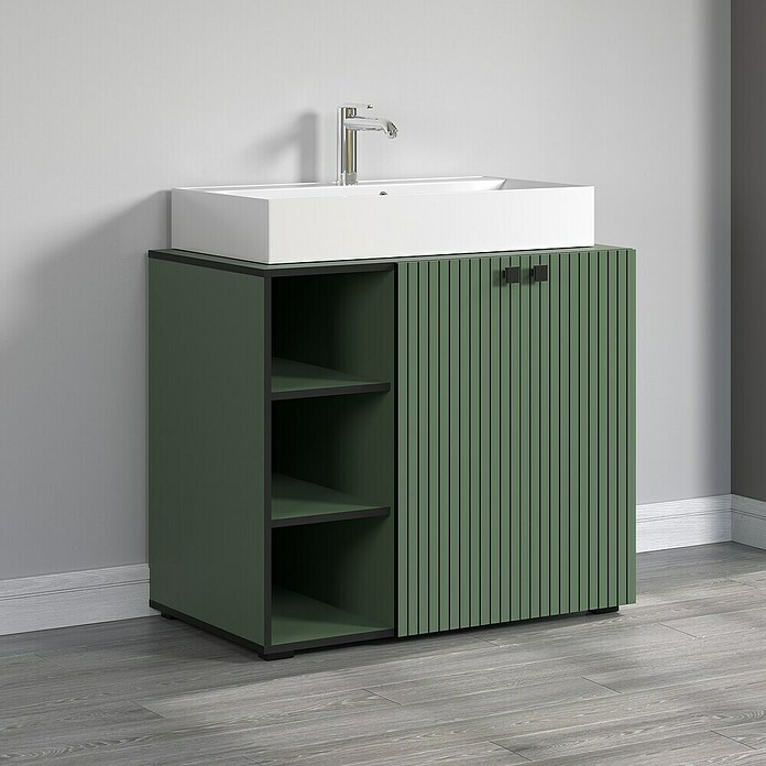 Trendteam Niklas Badmöbel-Set (90 cm, Grün, Strukturiert, Breite Waschbecken: 80 cm) | BAUHAUS