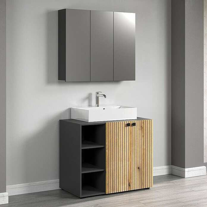 Trendteam Niklas Spiegelschrank (B x H: 90 x 80 cm, Anthrazit) | BAUHAUS