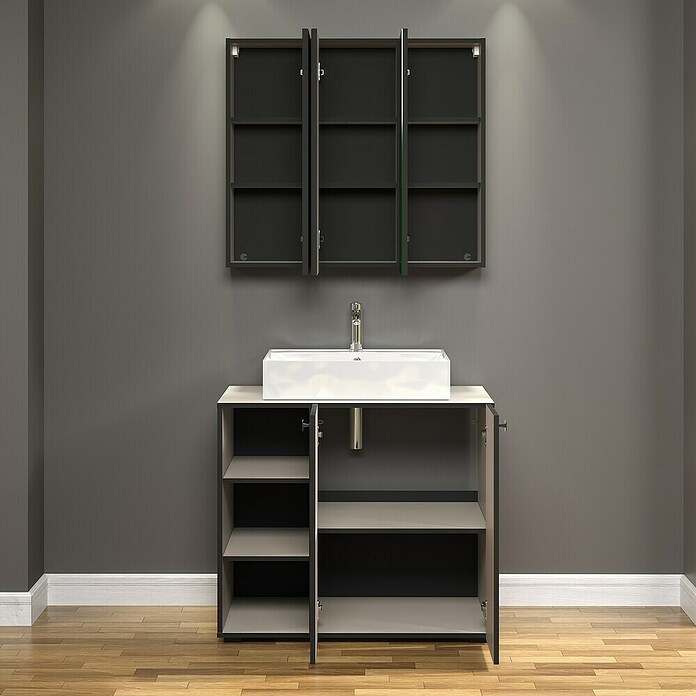 Trendteam Niklas Badmöbel-Set (90 cm, Kashmir, Strukturiert, Breite Waschbecken: 60 cm) | BAUHAUS