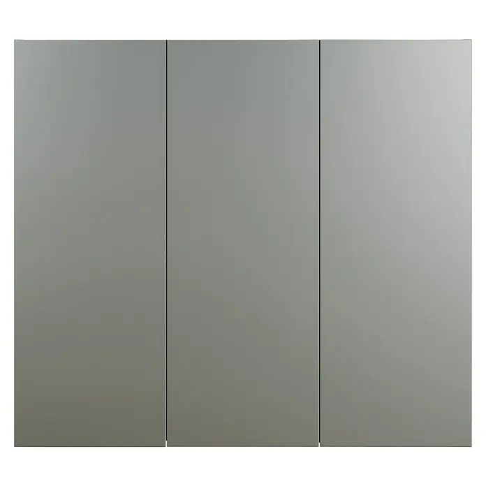 Trendteam Niklas Spiegelschrank - B x H: 90 x 80 cm, Kashmir - Drei moderne graue Paneele, vertikal ausgerichtet und durch dünne Linien getrennt, für ein Schrank- oder Wandsystem.