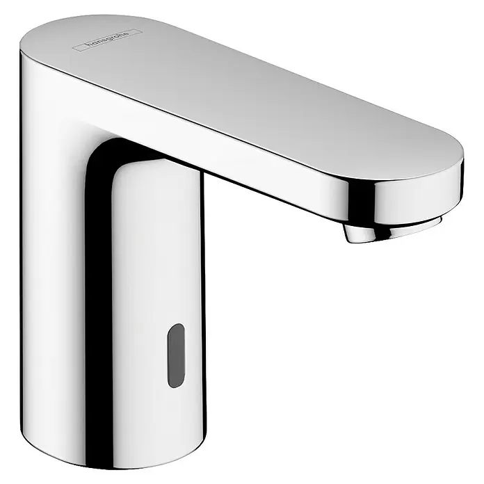 Hansgrohe Vernis Blend Kaltwasser-Standventil - Chrom, Betrieb über 230 V Netzanschluss - Glänzender, berührungsloser Hansgrohe-Wasserhahn. Modernes Design und Technologie für das Badezimmer.
