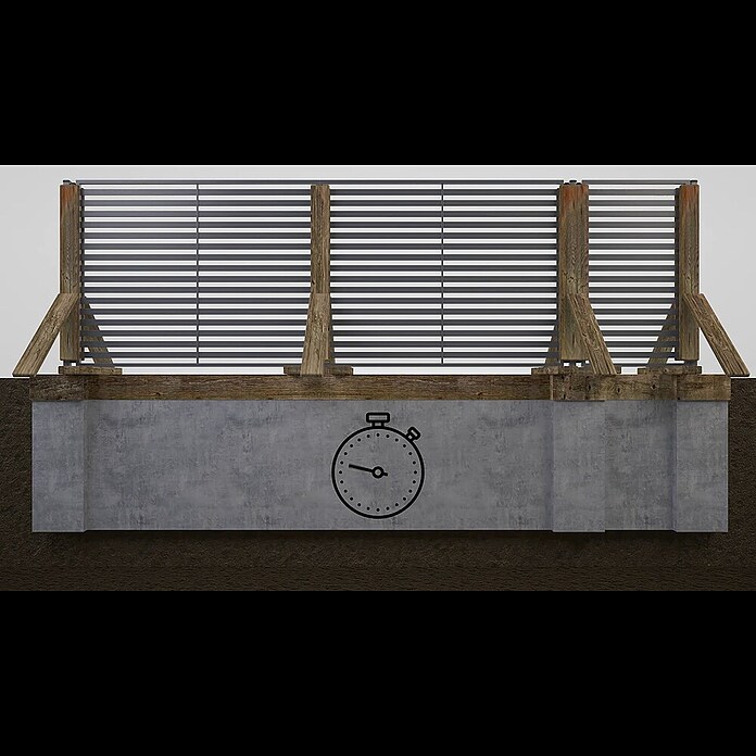 Polbram Kate Gartentor (L x B x H 300 x 4 x 120 cm, Anthrazit, Stahl