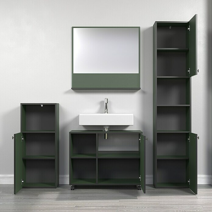 Trendteam Niklas Waschtischunterschrank (B x T x H: 80 x 42 x 64 cm, Grün, Strukturiert) | BAUHAUS
