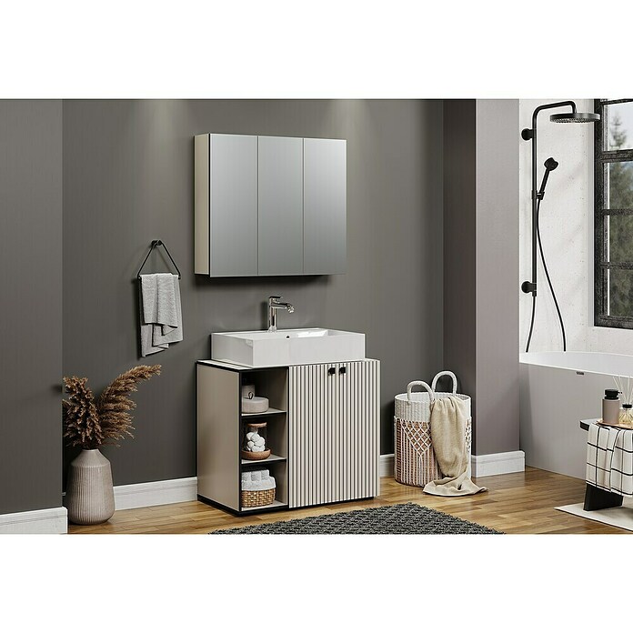 Trendteam Niklas Badmöbel-Set (90 cm, Kashmir, Strukturiert, Breite Waschbecken: 60 cm) | BAUHAUS