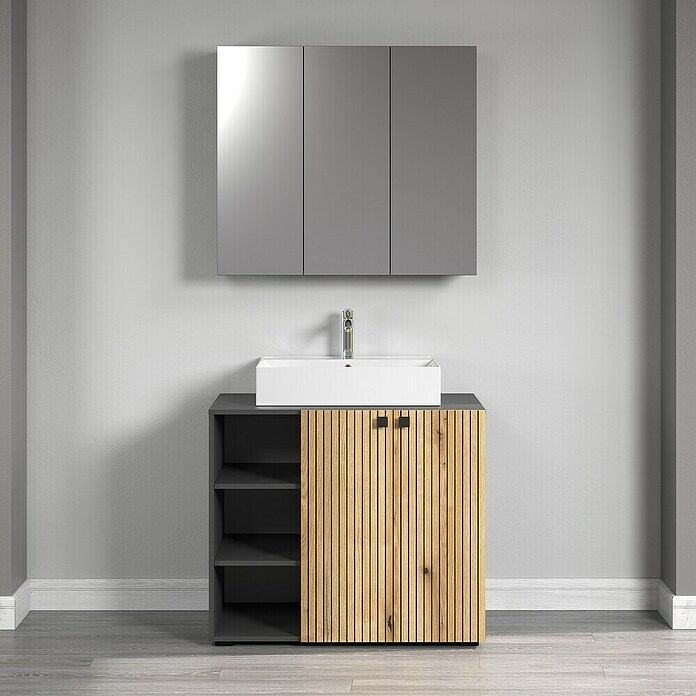 Trendteam Niklas Spiegelschrank (B x H: 90 x 80 cm, Anthrazit) | BAUHAUS