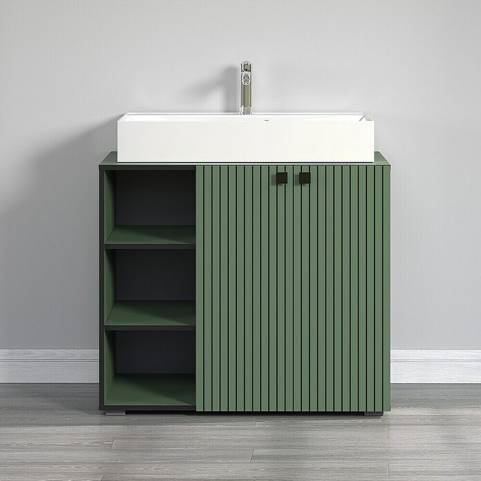 Trendteam Niklas Badmöbel-Set (90 cm, Grün, Strukturiert, Breite Waschbecken: 80 cm) | BAUHAUS