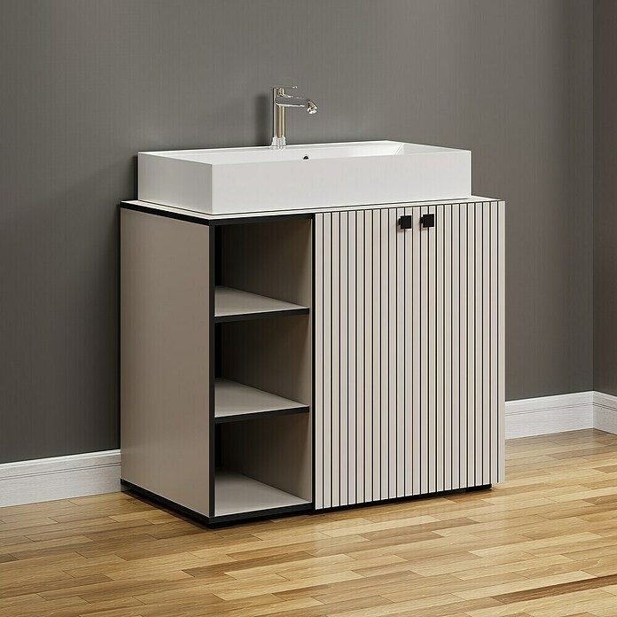 Trendteam Niklas Badmöbel-Set (90 cm, Kashmir, Strukturiert, Breite Waschbecken: 80 cm) | BAUHAUS