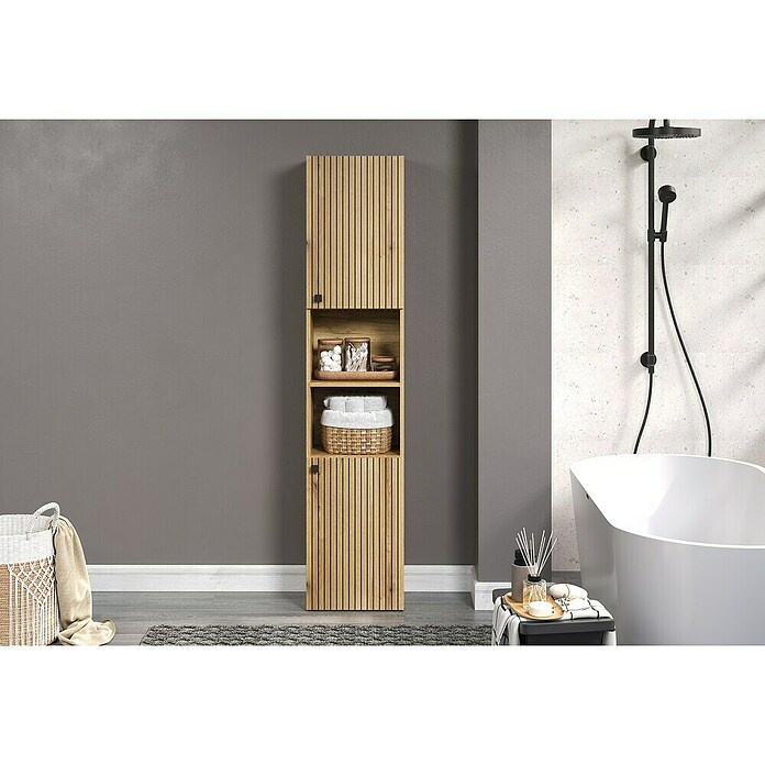 Trendteam Niklas Hochschrank (B x T x H: 40 x 31 x 186 cm, Evoke Eiche, Strukturiert) | BAUHAUS