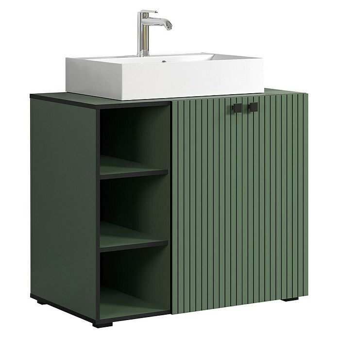 Trendteam Niklas Badmöbel-Set (90 cm, Grün, Strukturiert, Breite Waschbecken: 60 cm) | BAUHAUS