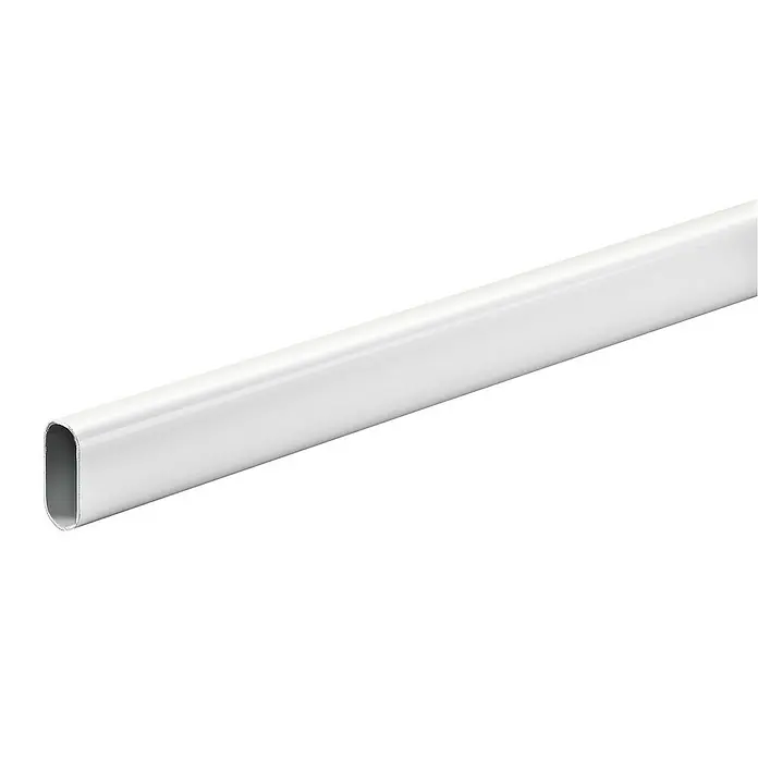 Hettich Kleiderstange - Ø x L: 30 x 1.000 mm, Weiß, Lackiert - Weißes ovales Metallrohr für Kleiderstangen.