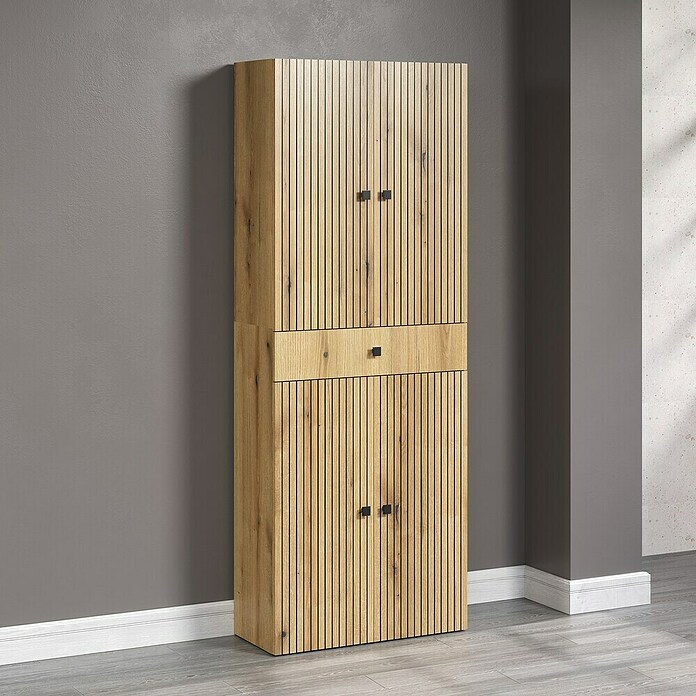 Trendteam Niklas Hochschrank (B x T x H: 70 x 31 x 186 cm, Evoke Eiche, Strukturiert, Mit Schublade) | BAUHAUS