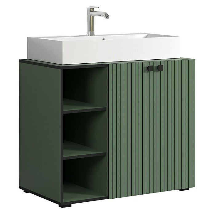 Trendteam Niklas Badmöbel-Set (90 cm, Grün, Strukturiert, Breite Waschbecken: 80 cm) | BAUHAUS