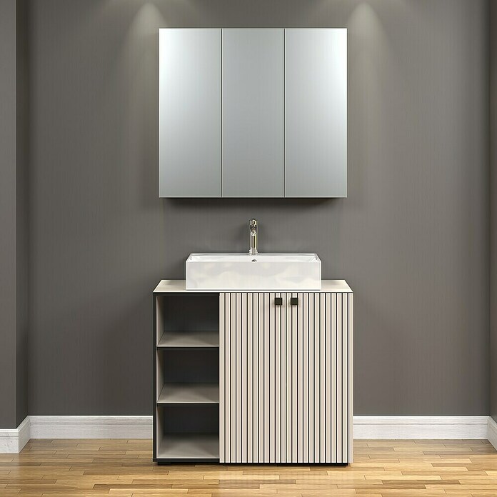 Trendteam Niklas Badmöbel-Set (90 cm, Kashmir, Strukturiert, Breite Waschbecken: 60 cm) | BAUHAUS