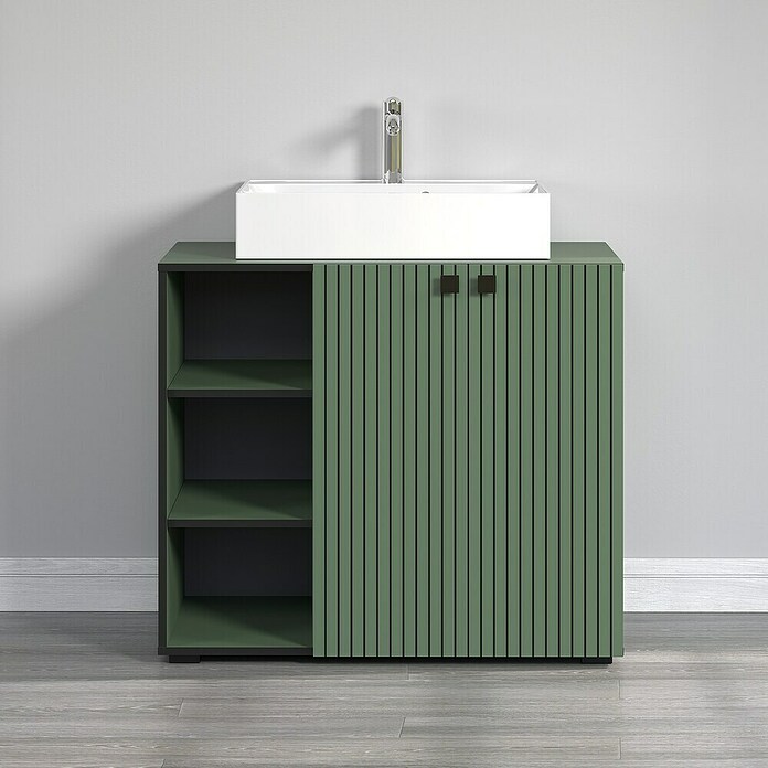 Trendteam Niklas Badmöbel-Set (90 cm, Grün, Strukturiert, Breite Waschbecken: 60 cm) | BAUHAUS
