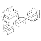 Sunfun Conjunto de muebles Deia (4 pzs., Textiline/Acero, Antracita) | BAUHAUS