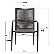 Sunfun Silla de jardín Greta (L x An x Al: 47 x 57 x 89 cm, Negro, Aluminio/Cuerda sintética) | BAUHAUS