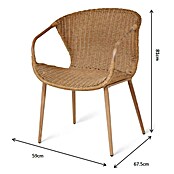Sunfun Silla de jardín Jaanvi (L x An x Al: 56 x 67,5 x 81 cm, Natural, Ratán sintético/Acero) | BAUHAUS