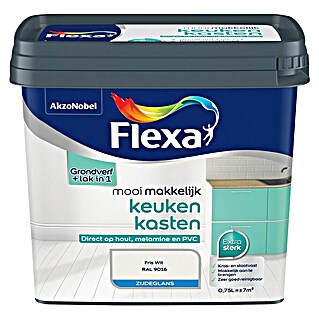 Flexa Mooi Makkelijk Kleurlak Keukenkasten (Fris Wit, 750 ml, Zijdeglans)