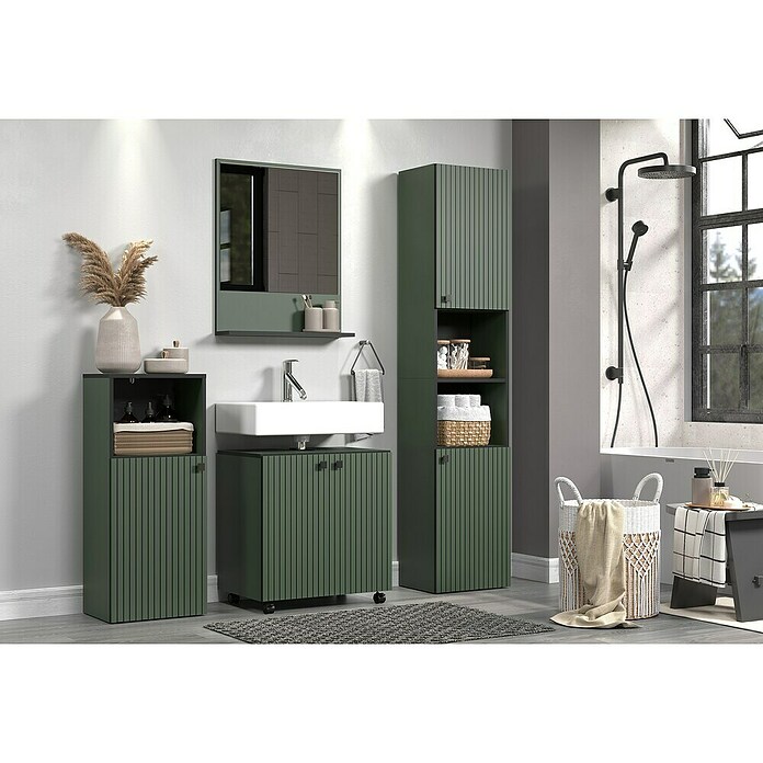 Trendteam Niklas Waschtischunterschrank (B x T x H: 60 x 42 x 64 cm, Grün, Strukturiert) | BAUHAUS