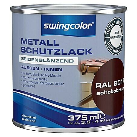 swingcolor Metall-Schutzlack (Schokobraun, 375 ml, Seidenglänzend)