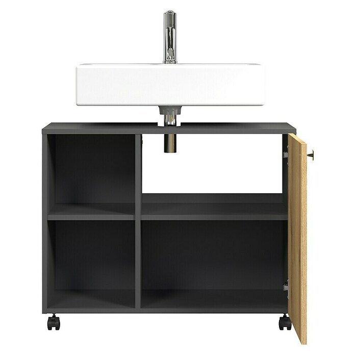 Trendteam Niklas Waschtischunterschrank (B x T x H: 80 x 42 x 64 cm, Evoke Eiche/Anthrazit, Strukturiert) | BAUHAUS