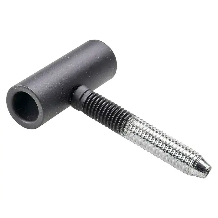 Hettich Rahmenteil - Ø x L: 14 x 40 mm, Schwarz - Schwarze T-Griffschraube mit silbernem Gewindeschaft.