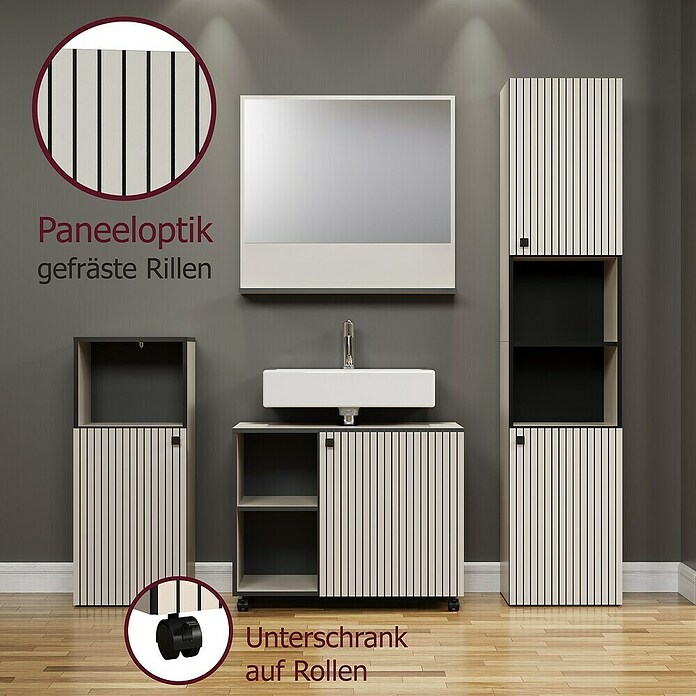 Trendteam Niklas Waschtischunterschrank (B x T x H: 80 x 42 x 64 cm, Kashmir, Strukturiert) | BAUHAUS