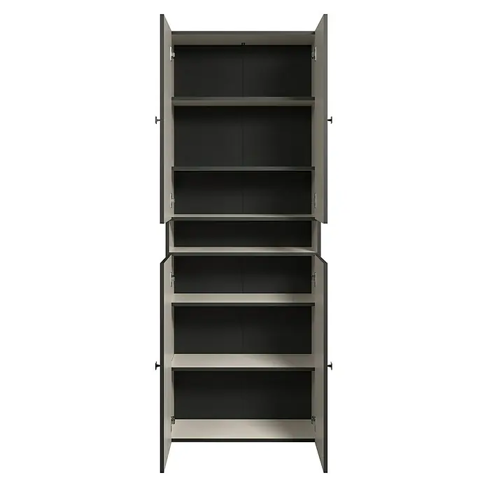 Trendteam Niklas Hochschrank - B x T x H: 70 x 31 x 186 cm, Kashmir, Strukturiert, Mit offenem Fach - Zweifarbiger Schrank mit offenen Türen und mehreren Einlegeböden.