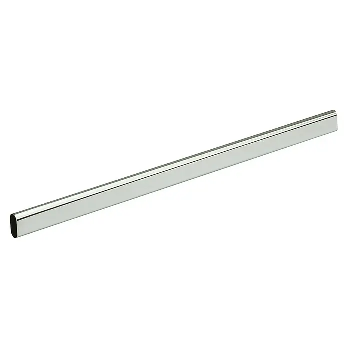 Stabilit KleiderstangeLänge: 1.500 mm - Silberne, längliche Metallstange mit abgerundeten Enden, ideal für moderne Inneneinrichtung oder als stilvolles Zubehör.