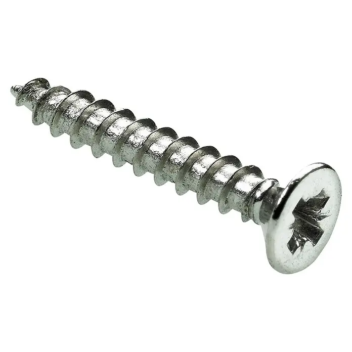 Hettich Bohrschraube - Ø x L: 2,5 x 16 mm, Passend für: Stangenscharniere - Silberne Metallschraube mit spitzer Spitze, Gewindeschaft und Kreuzschlitzkopf.