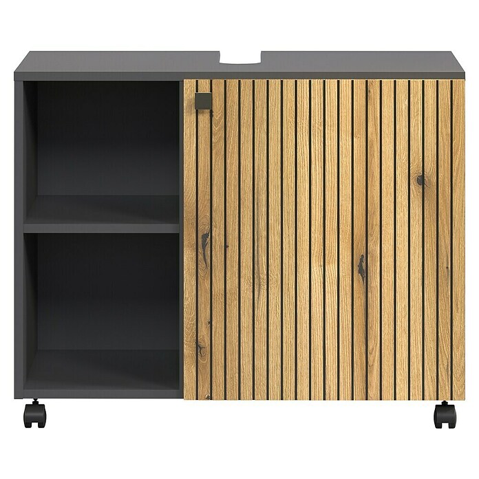 Trendteam Niklas Waschtischunterschrank (B x T x H: 80 x 42 x 64 cm, Evoke Eiche/Anthrazit, Strukturiert) | BAUHAUS