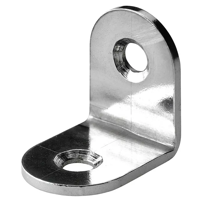 Hettich Stuhlwinkel - L x B x H: 20 x 20 x 15 mm, Edelstahl, Silber, 1 Stk. - Winkelverbinder aus glänzendem Metall mit zwei Löchern zur Befestigung. Ideal für robuste Konstruktionen und vielseitige Montagearbeiten.