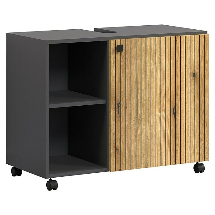 Trendteam Niklas Waschtischunterschrank (B x T x H: 80 x 42 x 64 cm, Evoke Eiche/Anthrazit, Strukturiert) | BAUHAUS