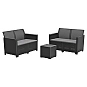 Keter Conjunto de muebles Marie (3 pzs., Polipropileno, Negro) | BAUHAUS