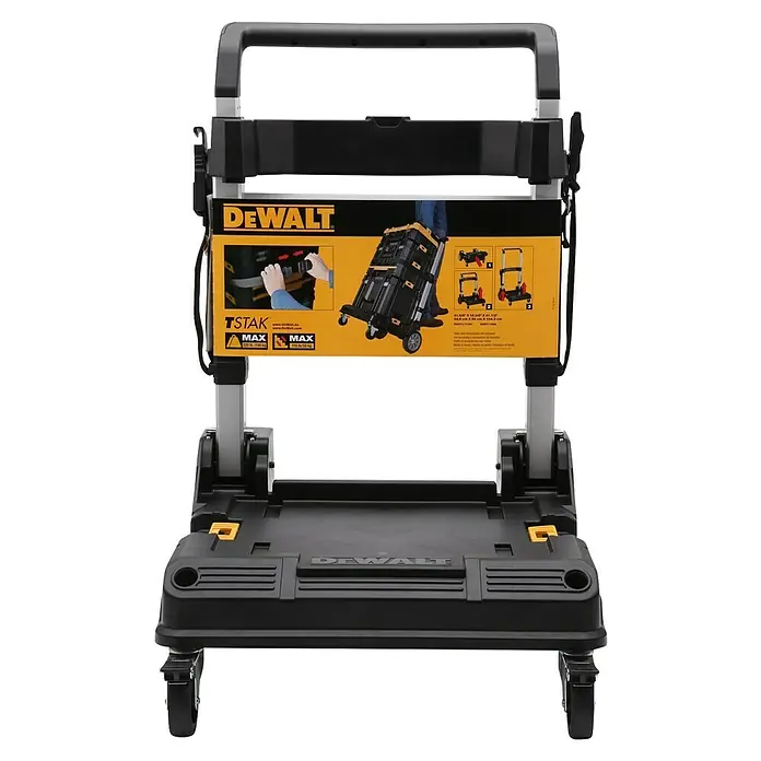 DeWalt T-STAK Transportroller - L x B x H: 59 x 55 x 104,3 cm, Kunststoff, Traglast: 100 kg - Ein vielseitiger DEWALT Werkzeugwagen mit robustem Tragegriff und Rollen für einfachen Transport von Werkzeugen und Zubehör.