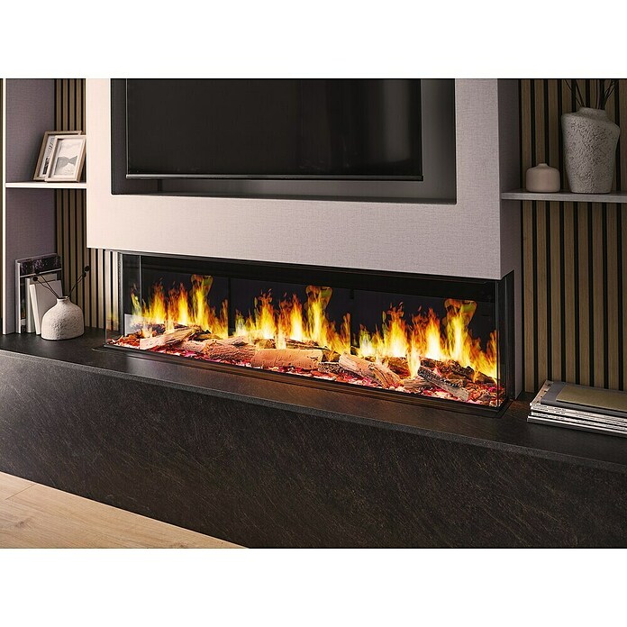 Focalpoint Chimenea eléctrica Ennolux LCD 59 (1.400 W, Gris/Negro, L x An x Al: 21,95 x 152,5 x 53 cm) | BAUHAUS
