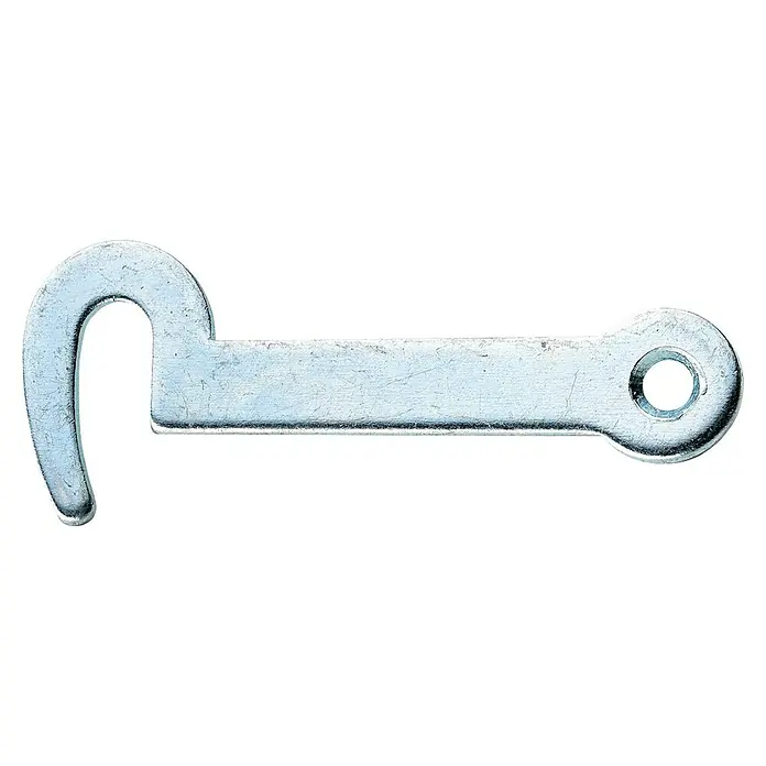 Hettich Kistenverschluss - L x B: 27 x 70 mm, Stahl - Metallhaken mit einer Öse, ideal für verschiedene Befestigungen. Robustes Design für zuverlässige Verbindungen und einfache Handhabung.