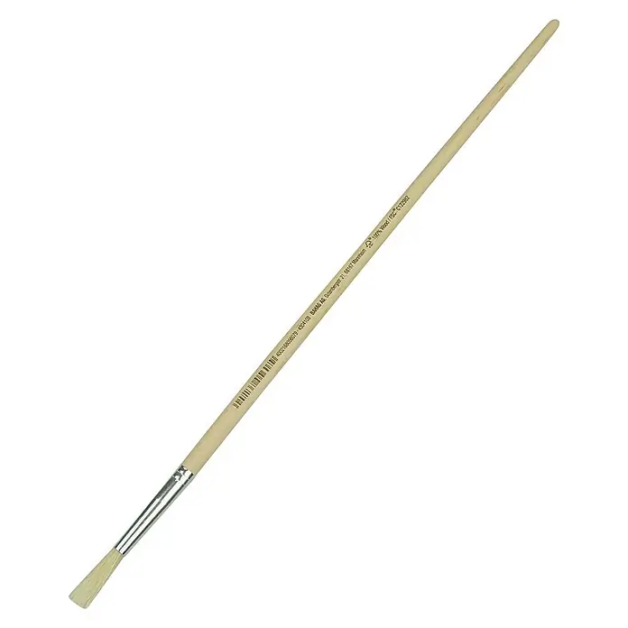swingcolor Komfort Strichzieher Rund - Größe Pinsel: 10, Chinaborsten, Holz - Pinsel: Ein flacher Pinsel mit Holzgriff und silberner Zwinge, ideal für präzises Auftragen von Farbe und Lacken.