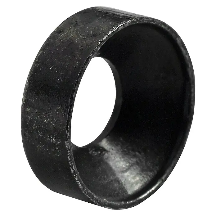 Hettich Rosette - Außendurchmesser: 13 mm, Stahl, Schwarz - Dunkelgraue industrielle Metallhülse mit leicht abgeschrägter Innenseite und rauer, strukturierter Oberfläche.
