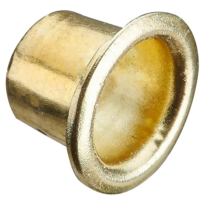 Suki Casquillo para muebles - Diámetro: 7,5 mm, Latón - Ojal de latón dorado, abocinado por un lado, para reforzar agujeros.