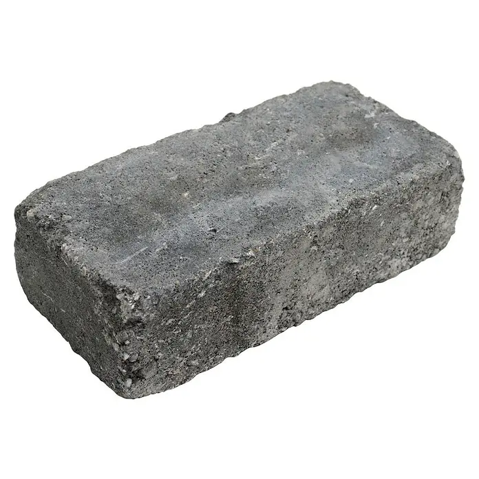 Christoph Pflasterstein CHR-Collo - 24 x 12 x 7,1 cm, Beton, Anthrazit - Nahaufnahme eines einzelnen grauen Pflastersteins, ideal für Garten- und Landschaftsbauprojekte, zeigt die Textur und Farbe des Steins.