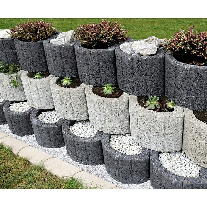 EHL Pflanzstein Stützflor (Anthrazit, 35 x 28 x 20 cm, Beton) | BAUHAUS