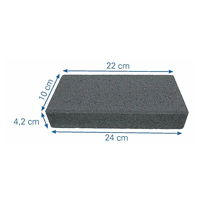 Christoph Mähstein Trapez - 24 x 10 x 4,2 cm, Anthrazit, Beton - Grauer Pflasterstein mit Maßangaben, ideal für den Garten- und Landschaftsbau. Abmessungen: 22 cm x 24 cm x 4,2 cm x 10 cm.