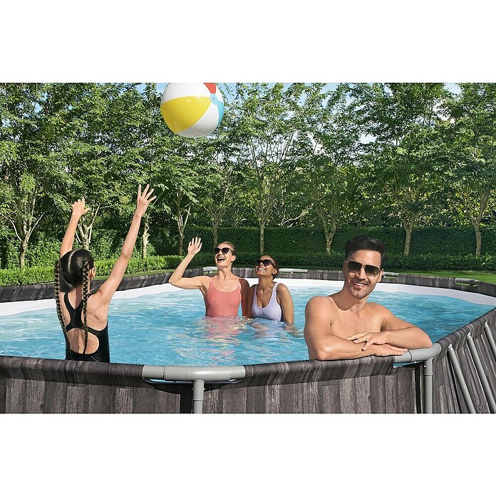 Bestway Bazen sa čeličnim okvirom Steel Pro MAX  (Siva, 20.241 l) | BAUHAUS