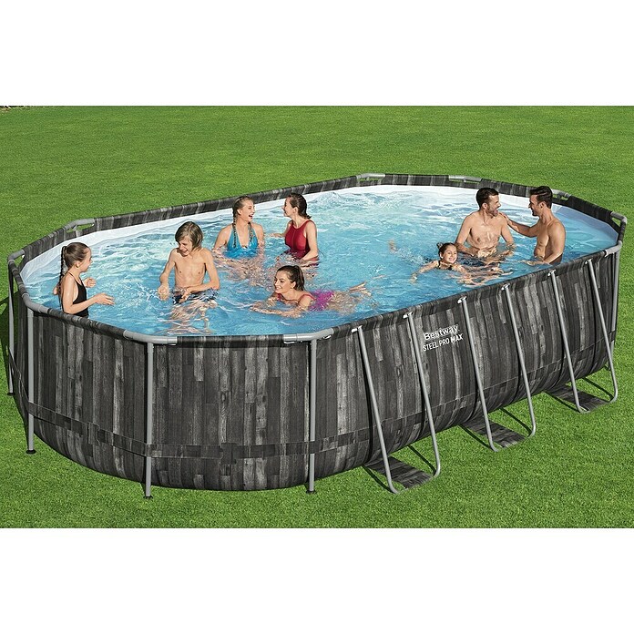 Bestway Bazen sa čeličnim okvirom Steel Pro MAX  (Siva, 20.241 l) | BAUHAUS