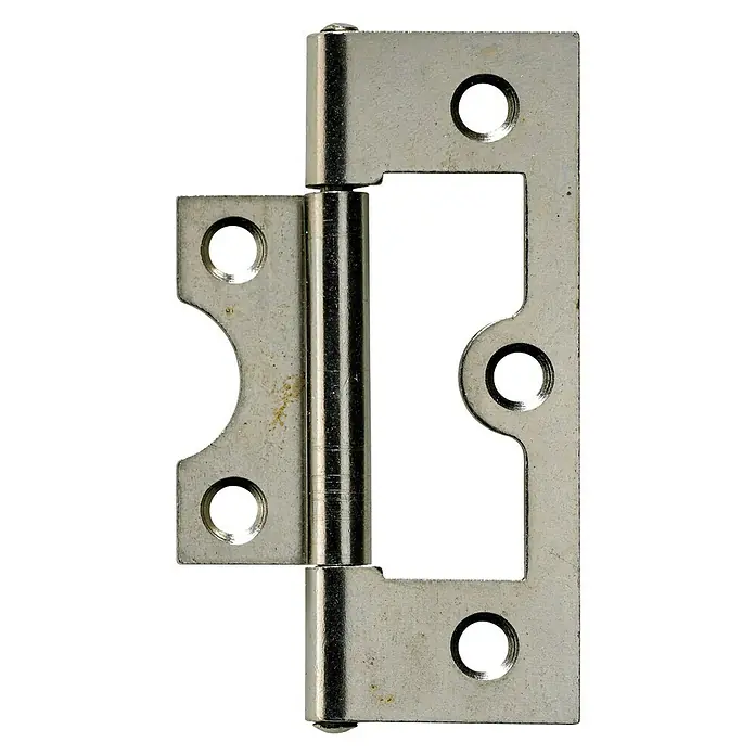 Hettich Scharnier - B x H: 25 x 63 mm, Stahl, Vernickelt, Silber - Türband aus Metall mit abgerundeten Ecken und Bohrlöchern. Geeignet für den Innenausbau und Möbelbau.