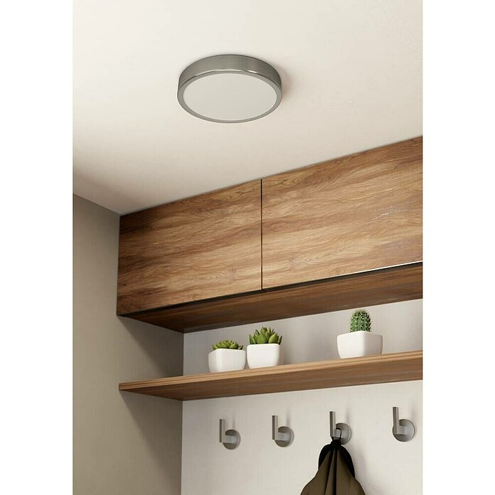 Eglo Plafón LED redondo Fueva 5 (Ø x Al: 210 x 28 mm, Níquel mate) | BAUHAUS