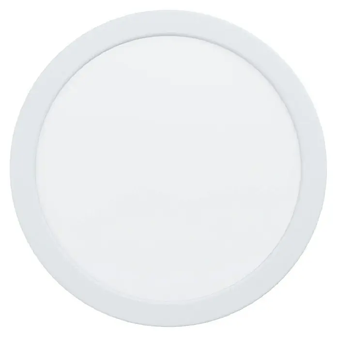 Eglo Fueva 5 Plafón LED - Blanco, Diámetro: 210 mm - Primer plano de una lámpara de techo LED redonda con marco blanco y superficie difusa para una iluminación uniforme.