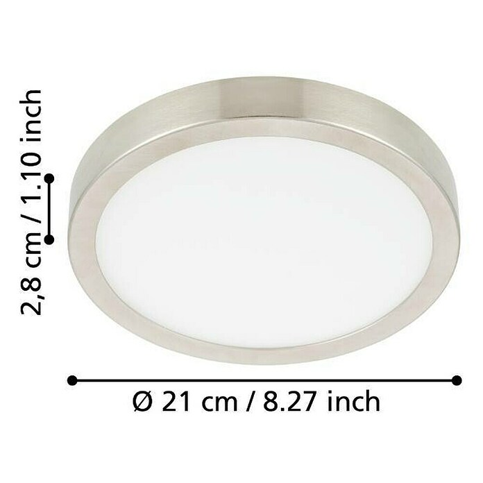 Eglo Plafón LED redondo Fueva 5 (Ø x Al: 210 x 28 mm, Níquel mate) | BAUHAUS