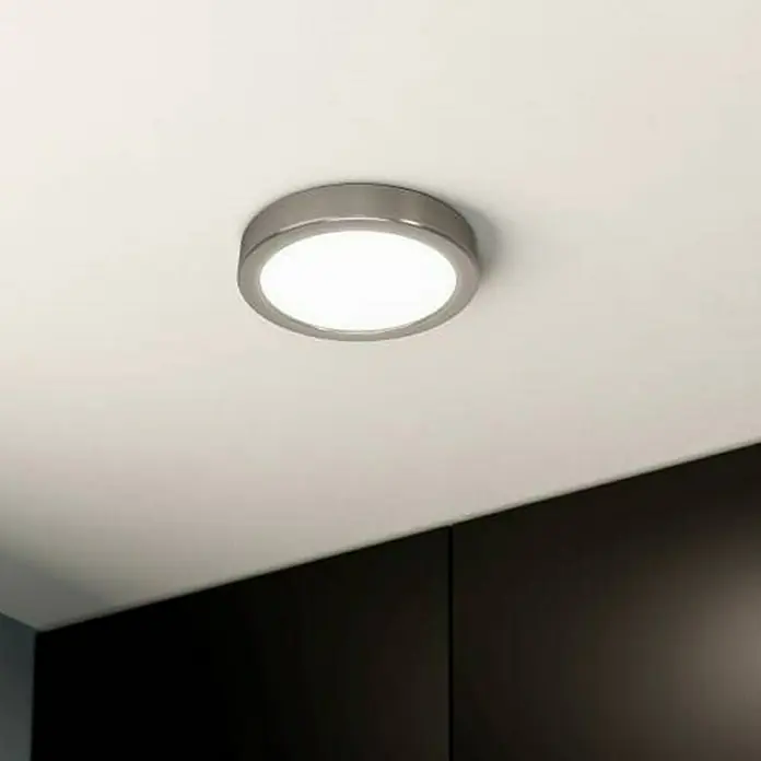 Eglo LED-Deckenleuchte rund Fueva 5 - 10,5 W, Ø x H: 160 x 28 mm, Nickel matt, Neutralweiß - Runde Deckenleuchte mit LED-Beleuchtung. Die Lampe ist in einem schlichten Design gehalten und sorgt für helles, angenehmes Licht im Raum.